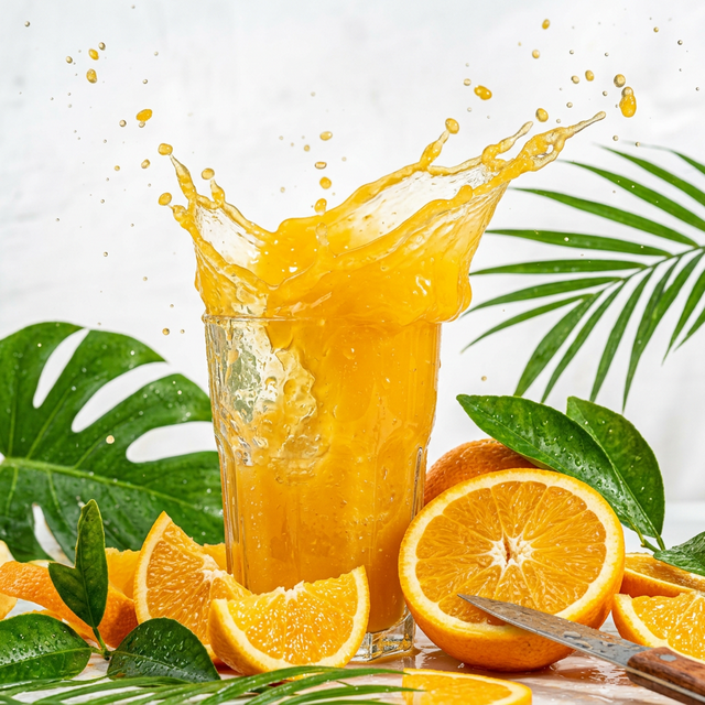 Fresh orange juice splash